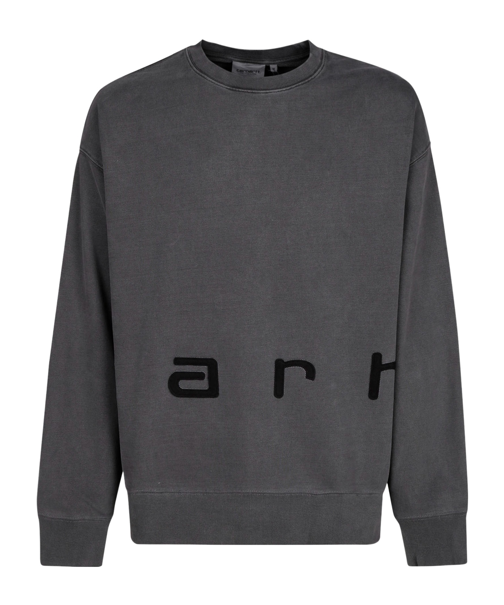 Carhartt Crew Neck Long Sleeves Cuffs And Hem In Black