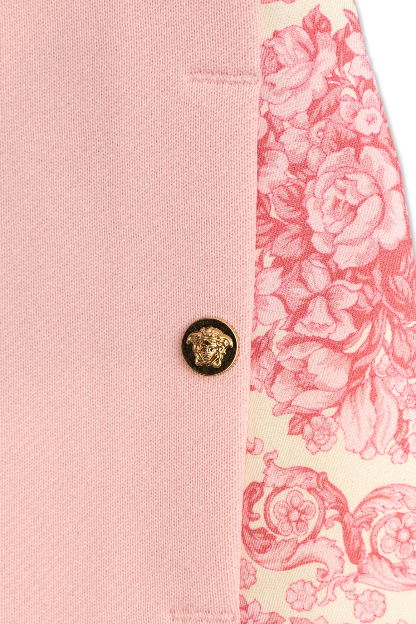 Versace Short Sleeve Dress In Pink