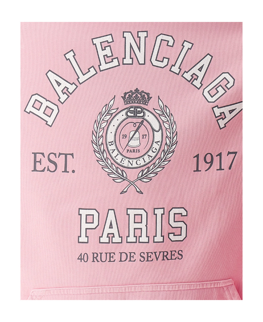 Balenciaga Hoodie With Logo Print In Pink