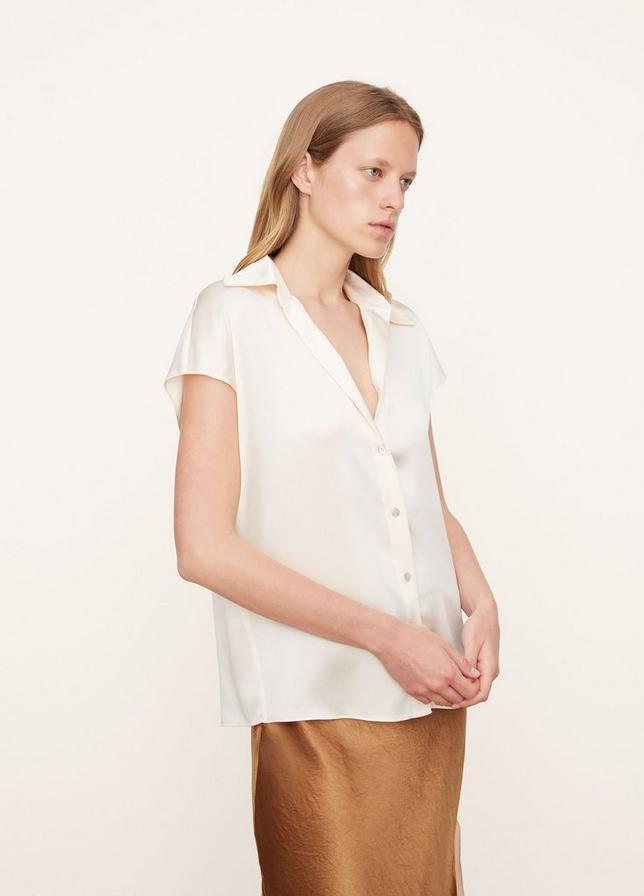 VINCE SHORT-SLEEVE SILK SHIRT