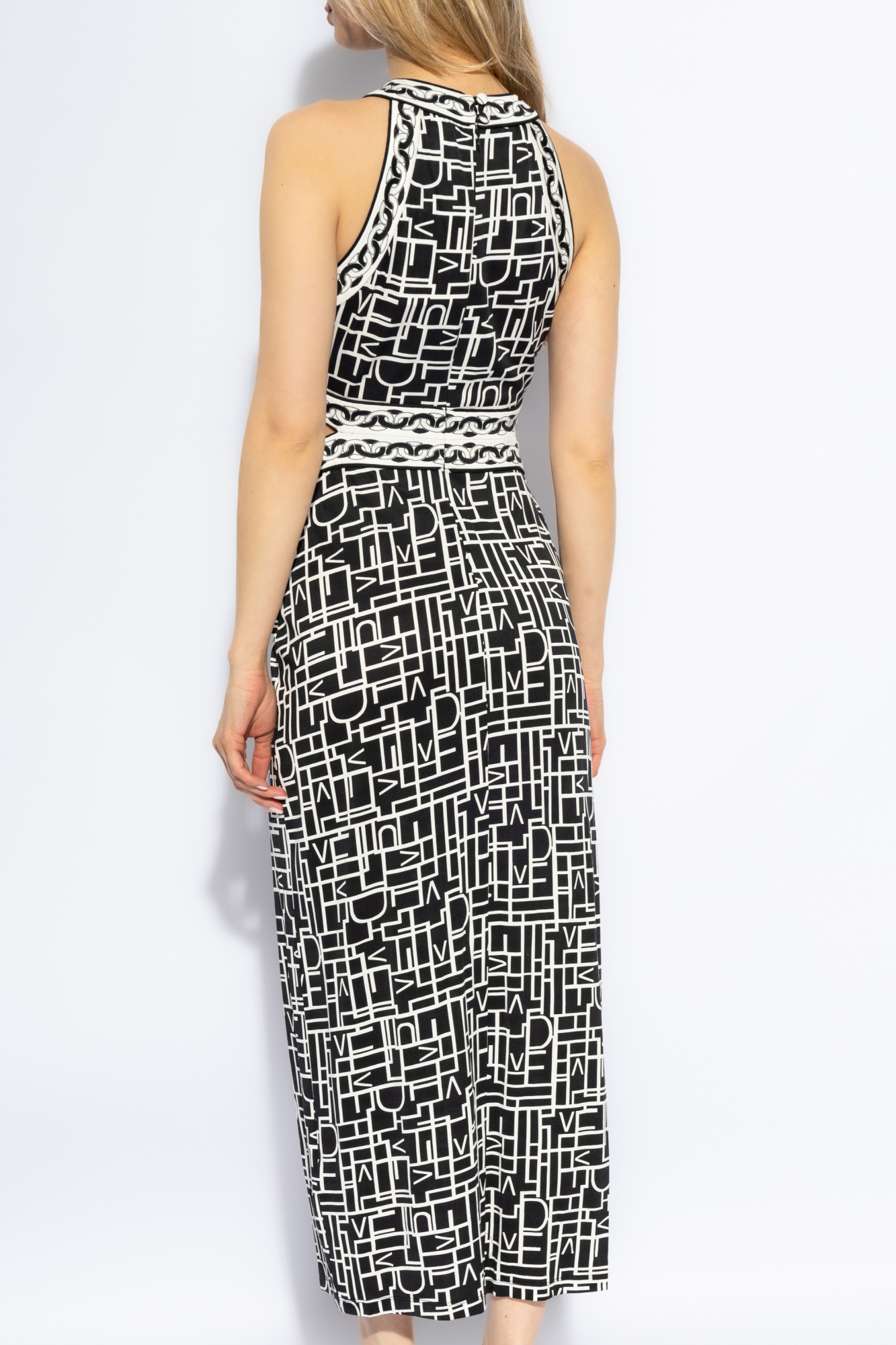 DIANE VON FURSTENBERG ZEUS LOGO LOVE-PRINT DRESS 