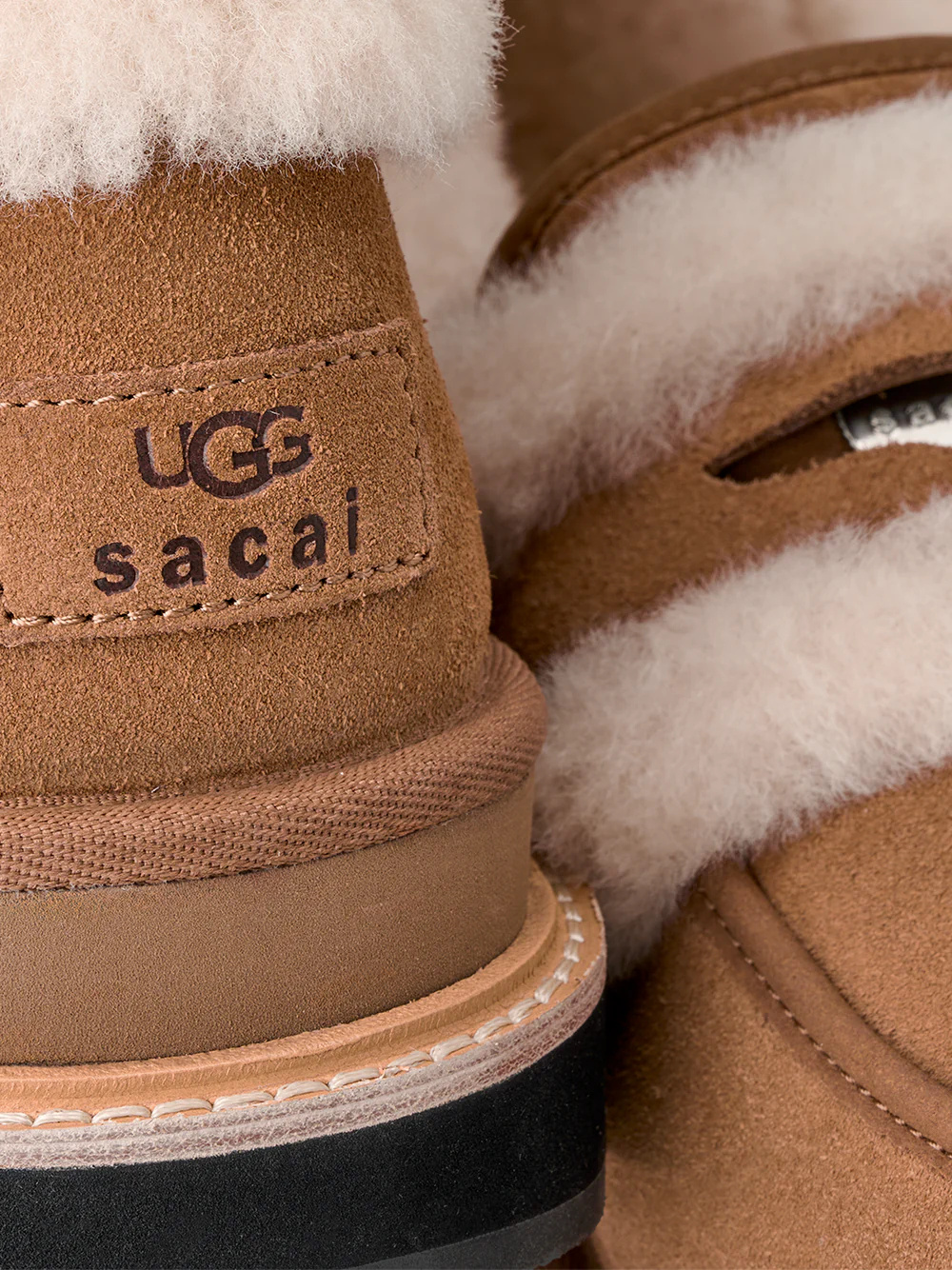 Sacai X Ugg Loafers In Brown
