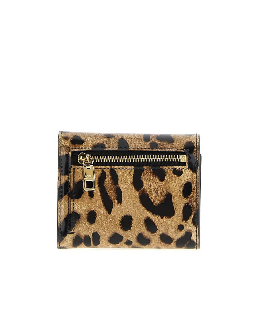 Dolce & Gabbana Leopard-print Bi-fold Wallet In Brown