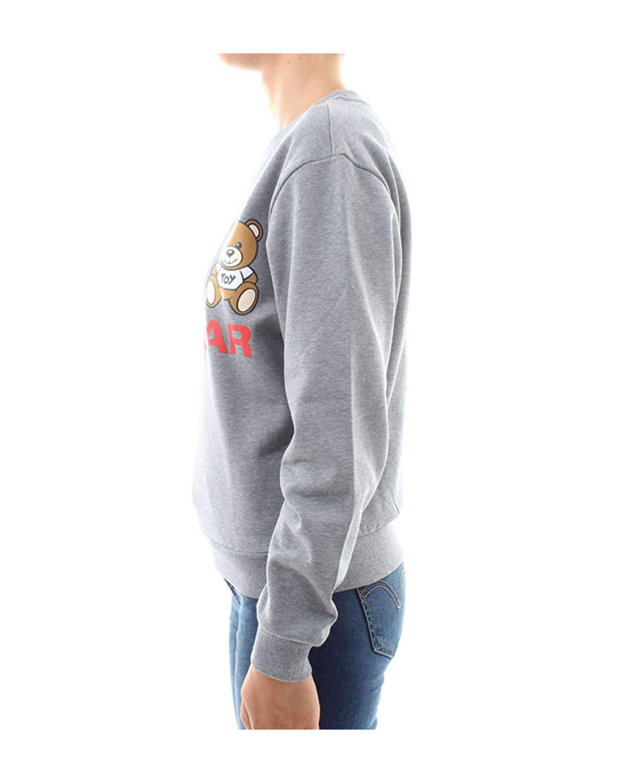 Shop Moschino Logo Sweater In Gray