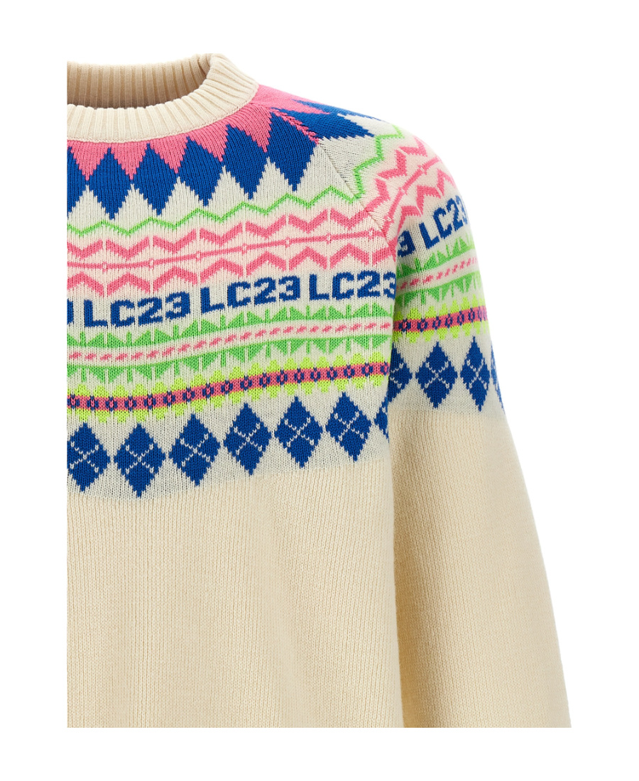 Lc23 Long-sleeved Rib Sweater In Nude