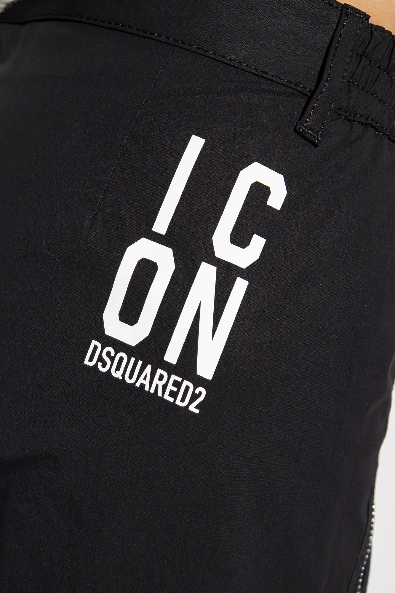 Dsquared2 Icon-print Cotton Shorts In Black