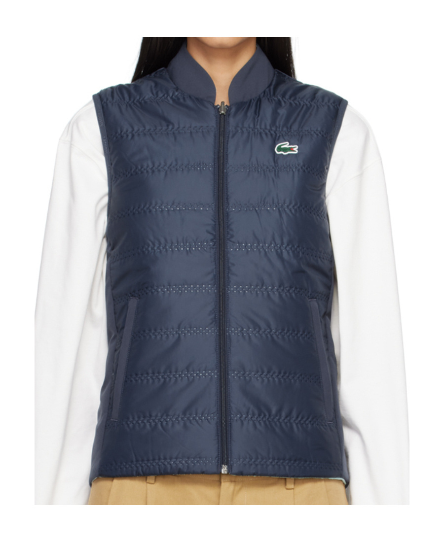 Lacoste Womenâs Sport Reversible Golf Vest - 32 In Blue