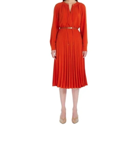 Max Mara Leisure Bormida Linen-blend Midi Dress In Red