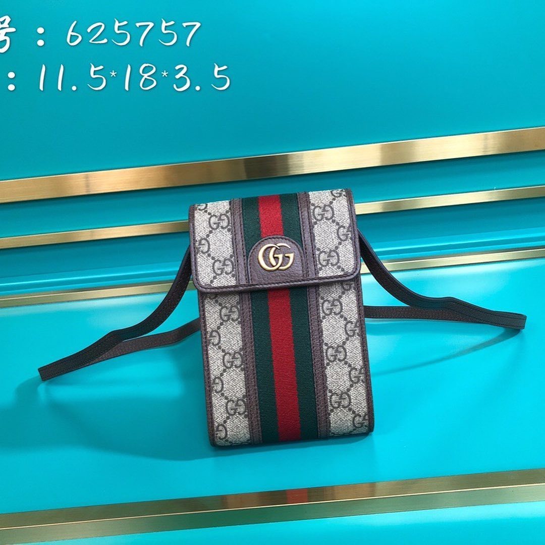 Gucci Ophidia Gg Mini Bag In Brown