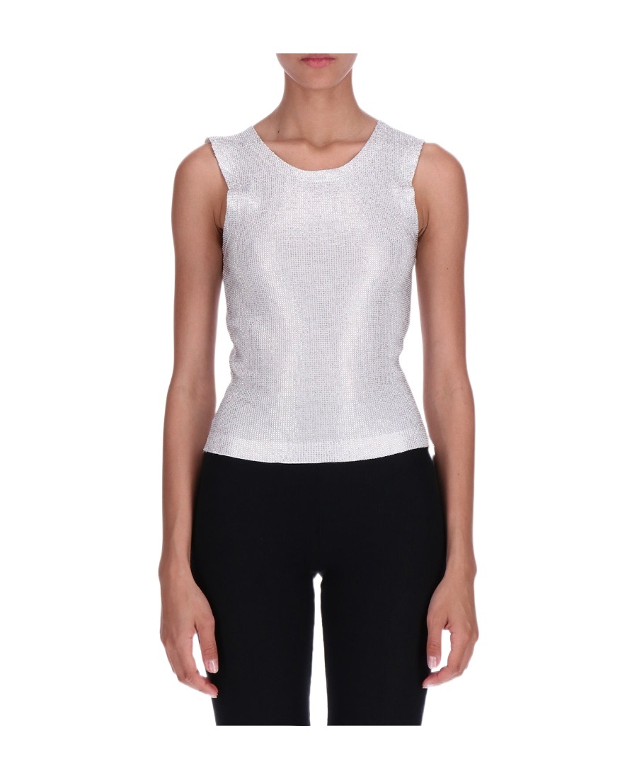 Ermanno Scervino Stud-embellished Cotton Tank Top In Multicolor