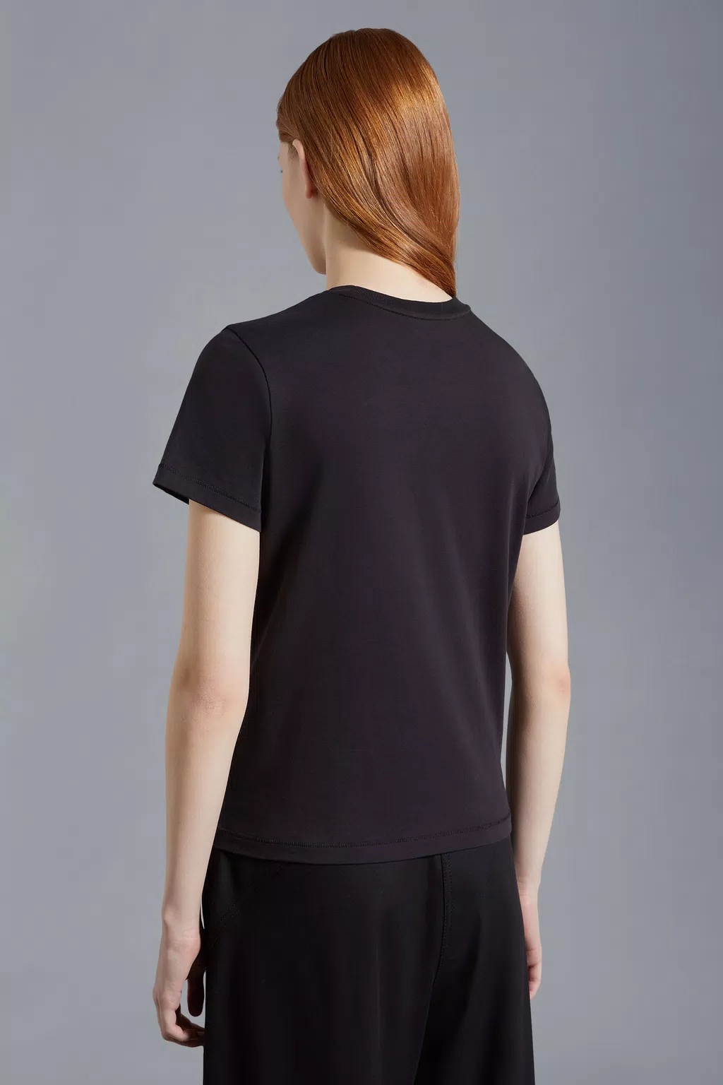 Moncler Logo Embroidered Crewneck T-shirt In Gray