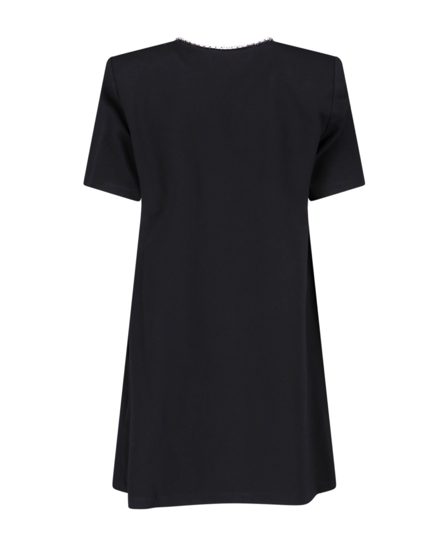 Shop Area Crystal Bow V-neck Minidress In Black