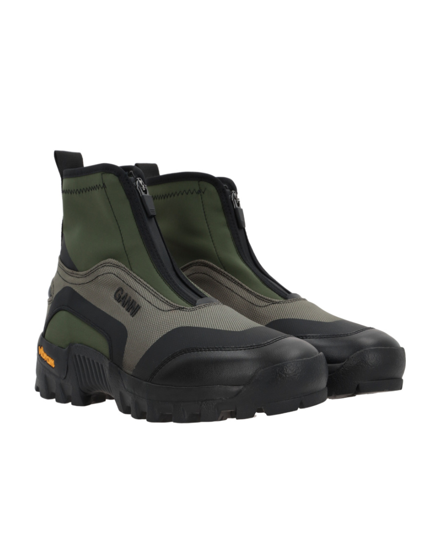 Ganni Logo-patch High-top Sneakers In Black