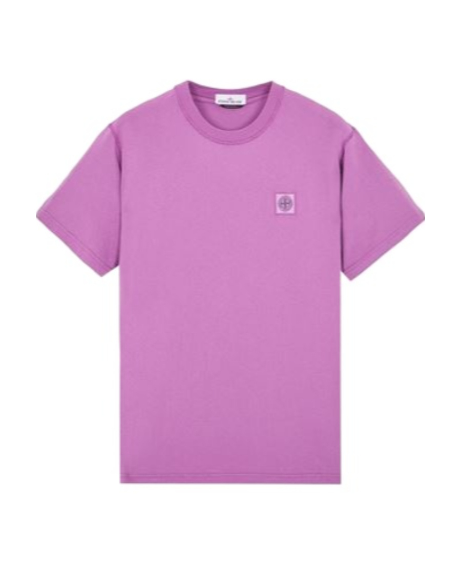 Stone Island Fissato-effect Logo Patch T-shirt In Red