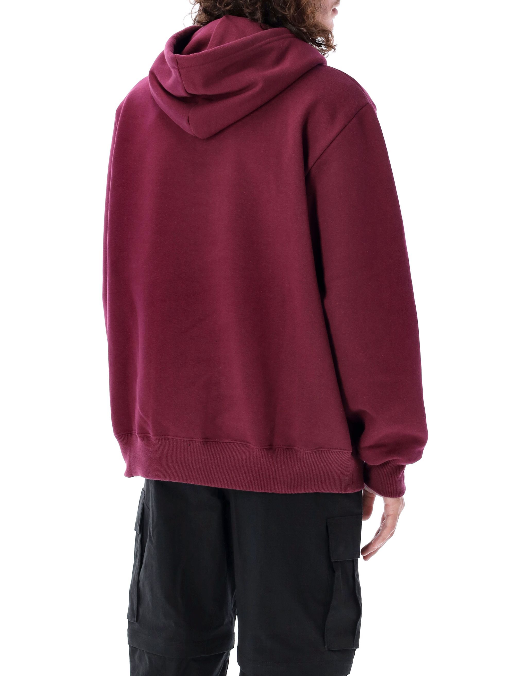 The North Face Letter Hooded Sweater In Red