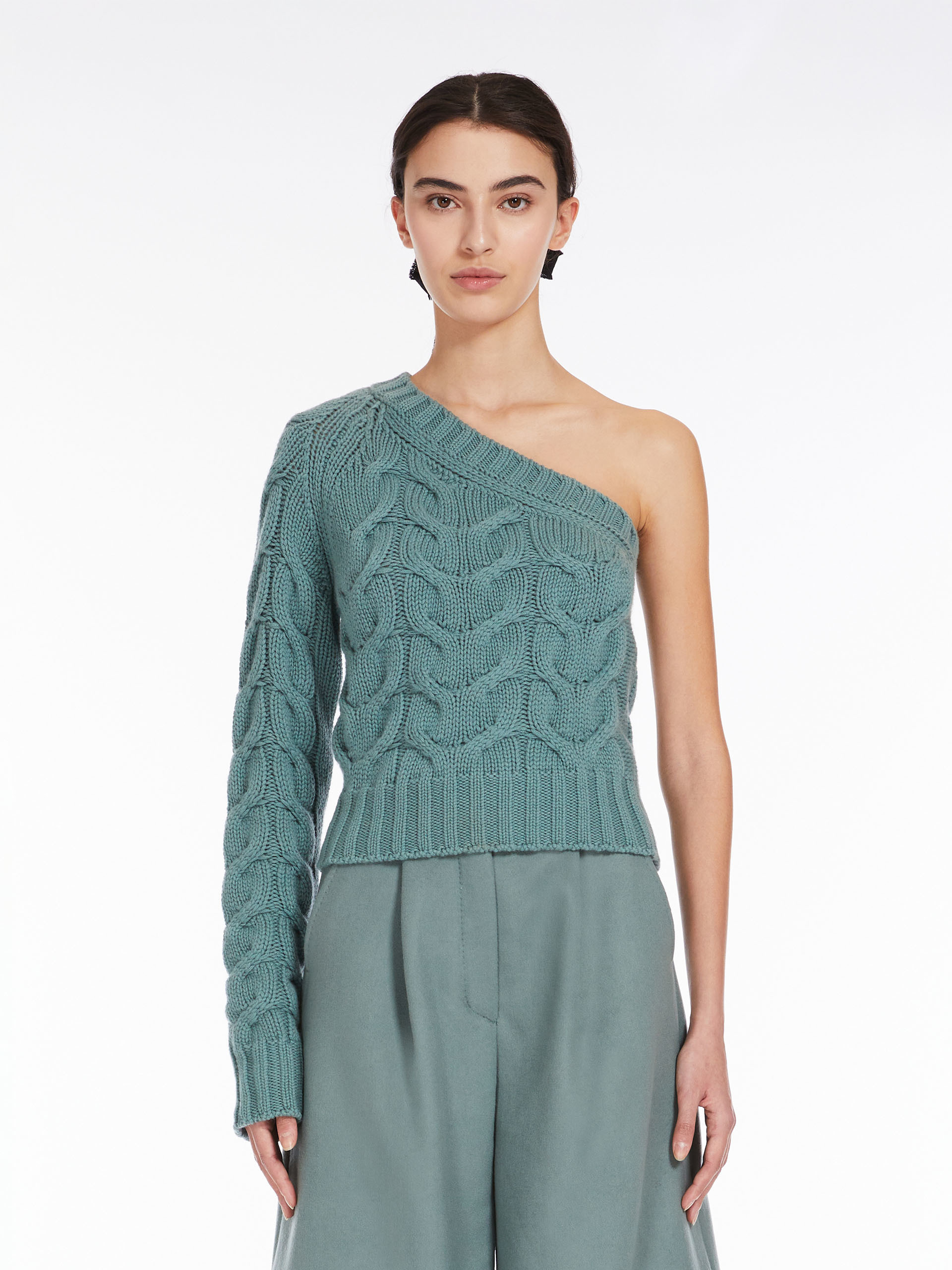 MAX MARA WOOL CASHMERE SHOULDER SWEATER 