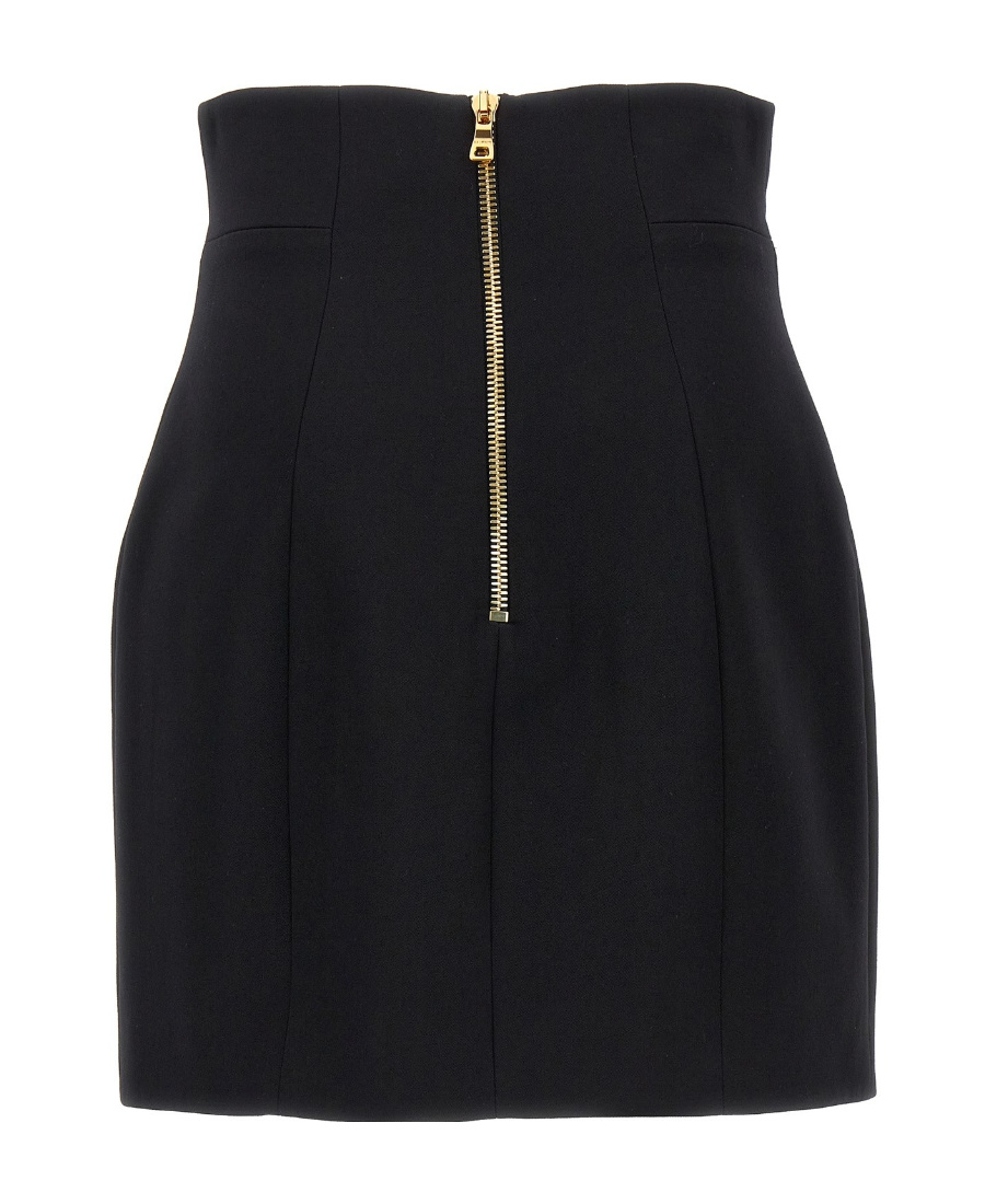 Balmain 4-button Grand De Poudre Mini Skirt In Black