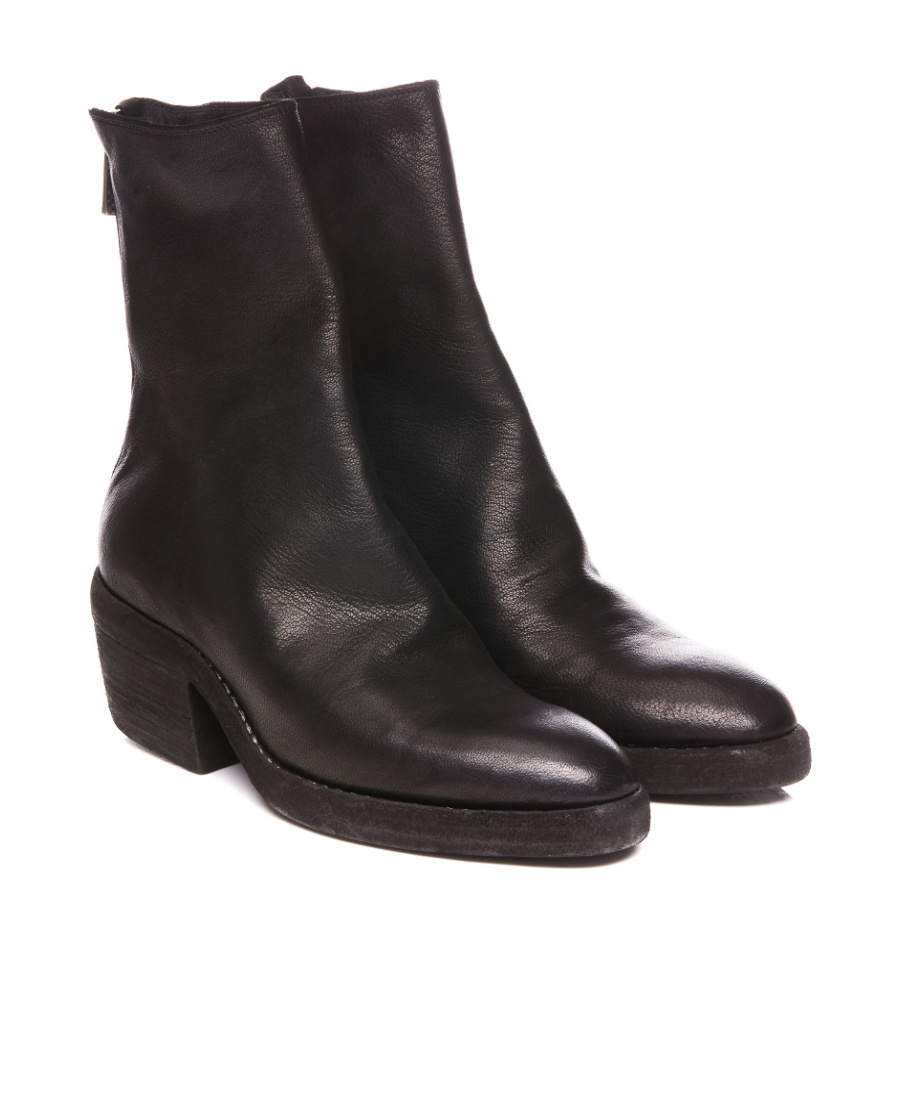 Guidi Pointed Short Boots In Black