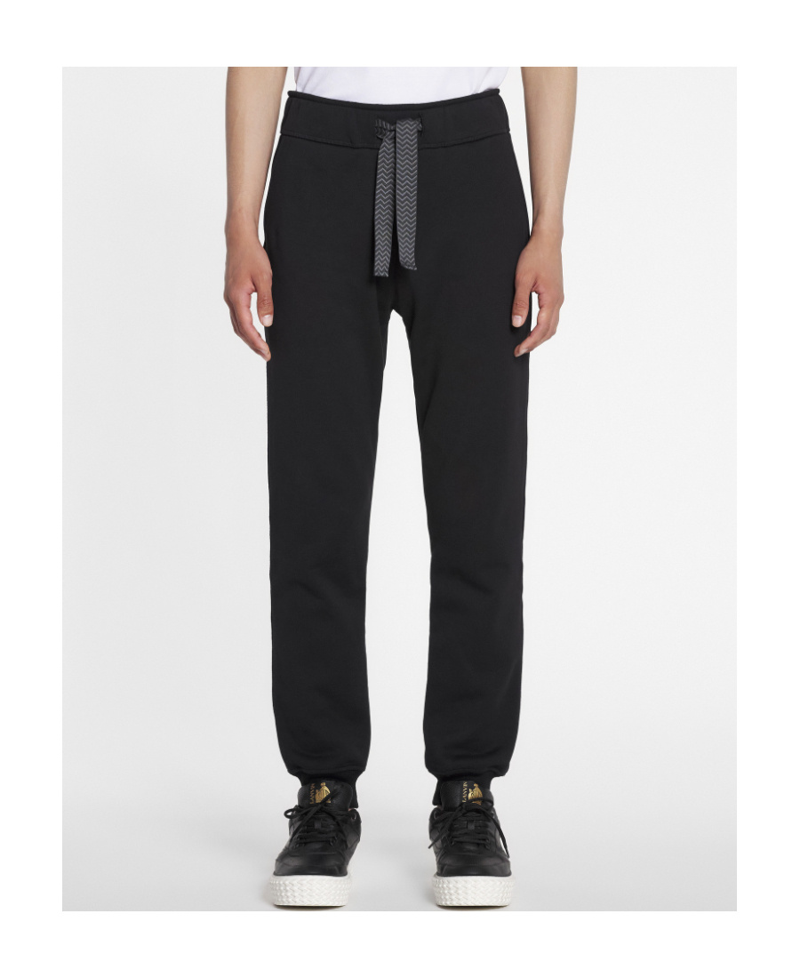 Lanvin Curb Woven Drawstring Track Pants In Black