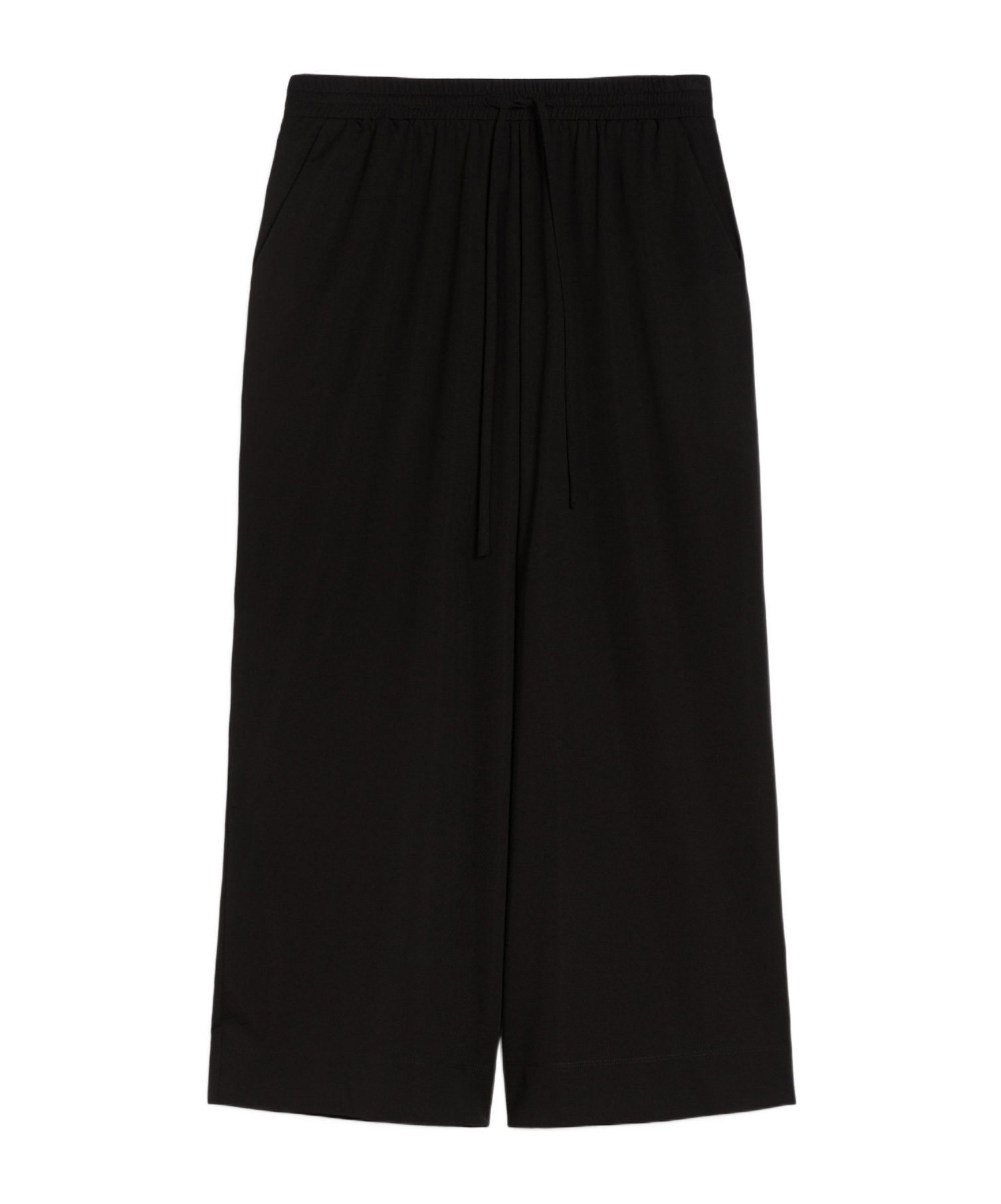 Weekend Max Mara Wool Canvas Wide-leg Pants In Black