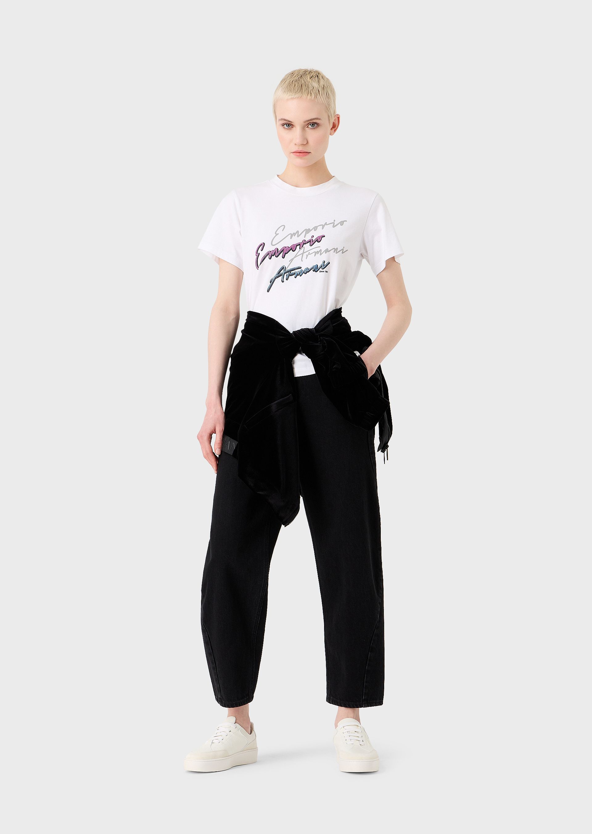 EMPORIO ARMANI PRINTED WITH LOGO SIGNATURE T-SHIRT