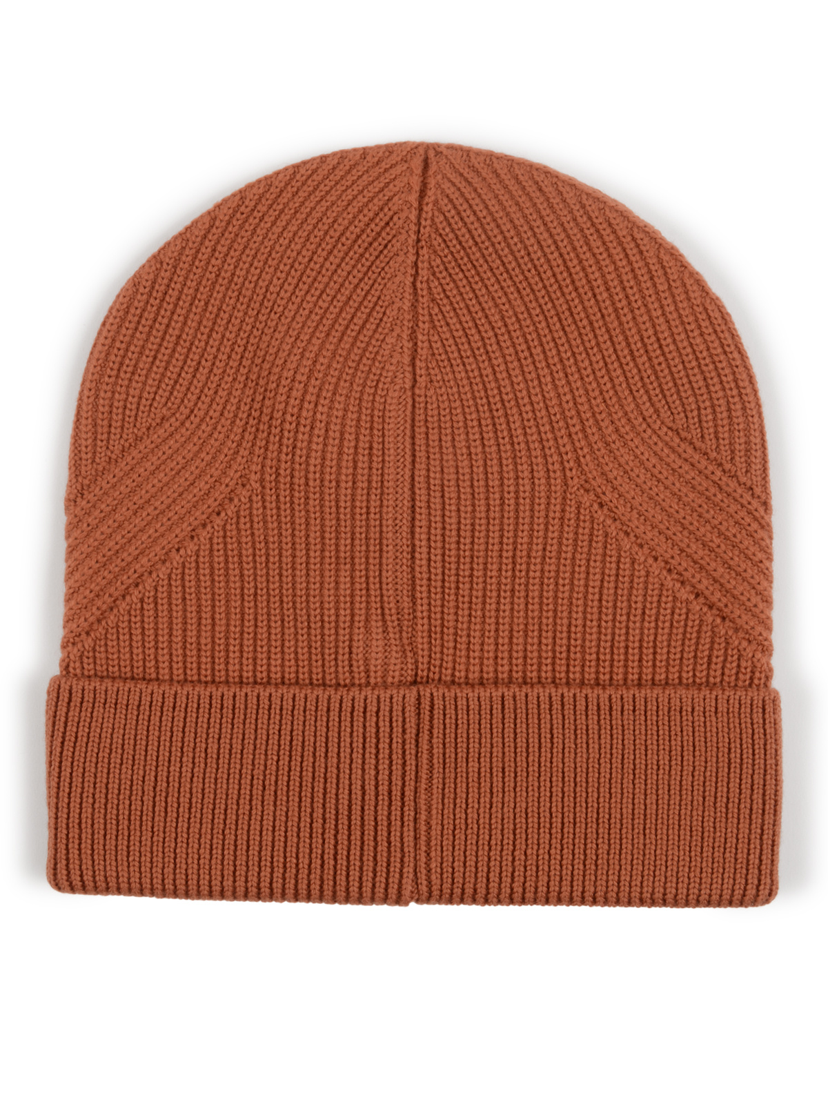 Moncler Ribbed Logo-patch Beanie In Brown