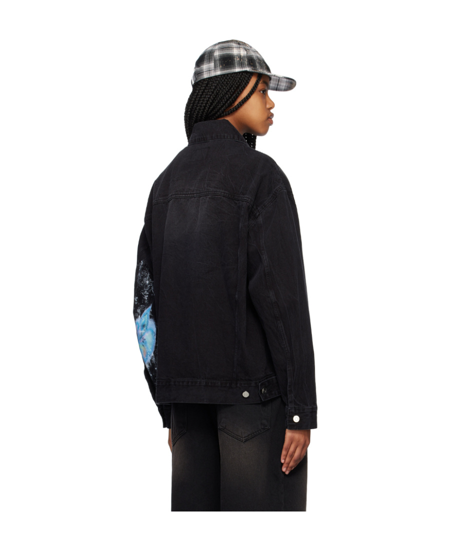 WE11 DONE MONSTER LOGO-PRINT DENIM JACKET