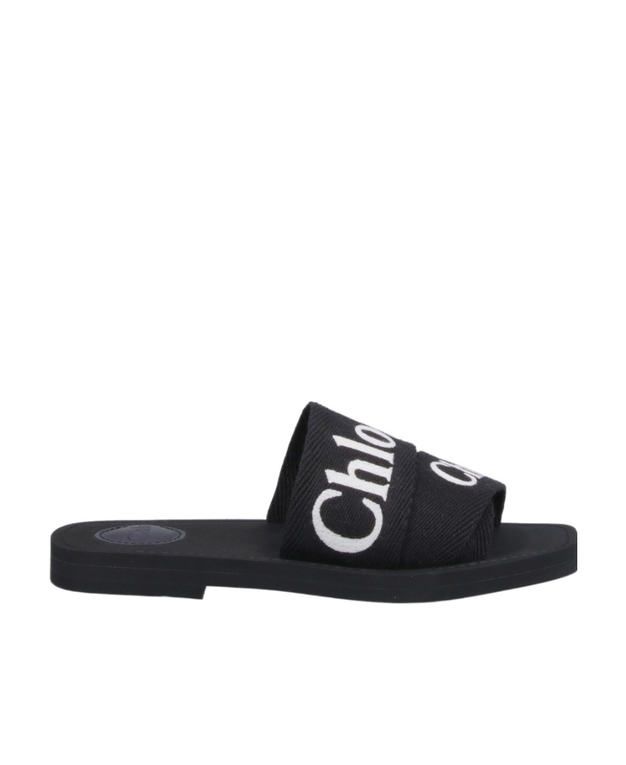 Chloé Black Woody Sandals In Black