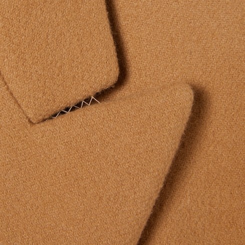 Gucci Brown Batavia Wool Coat With Embroidery In Camel