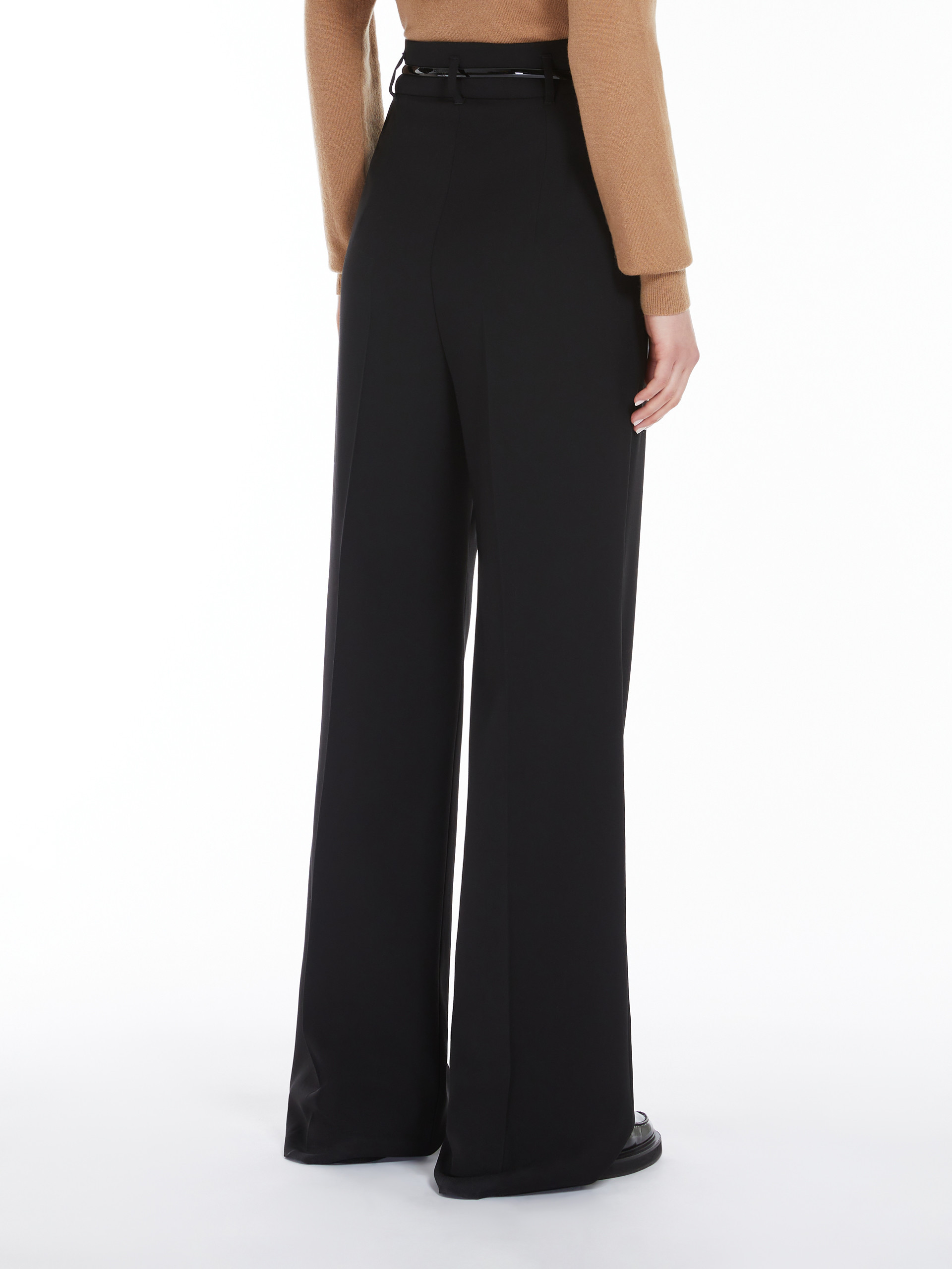 Max Mara Marusca High-waisted Wool Trousers In Black