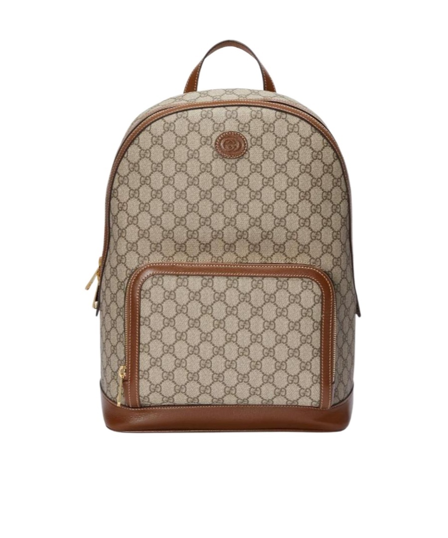 Gucci Gg Supreme Canvas Backpack In Nude