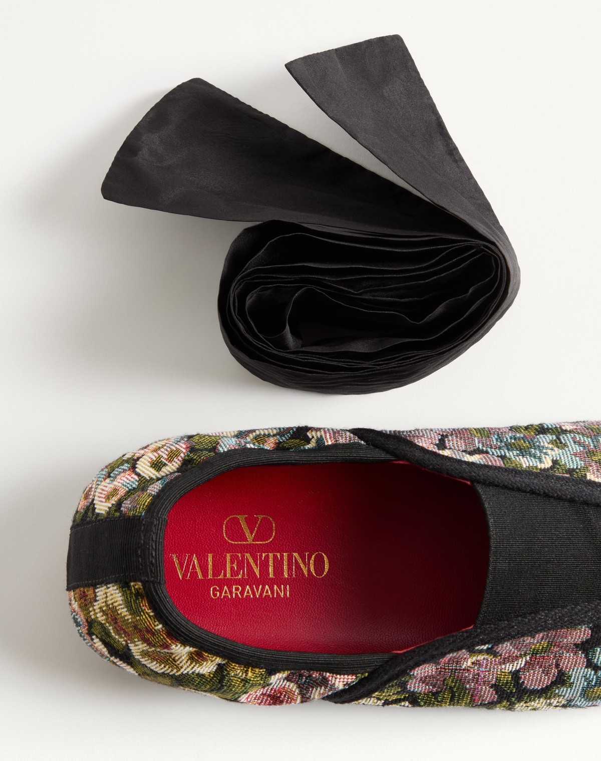 Valentino Rythmika Ballerina In Après L'hiver Jacquard Fabric In Multi