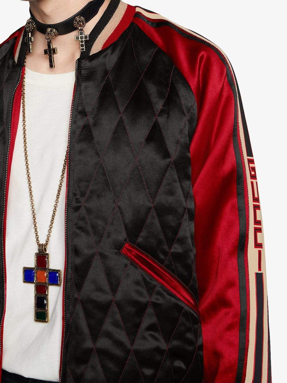 Gucci Double-sided Pilot Jacket In Black
