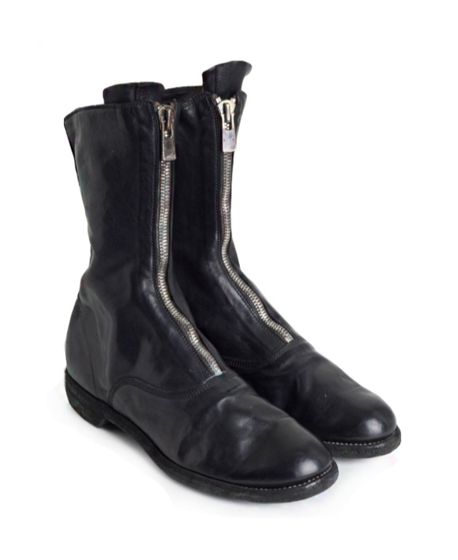 Guidi Front Zip Boots In Black