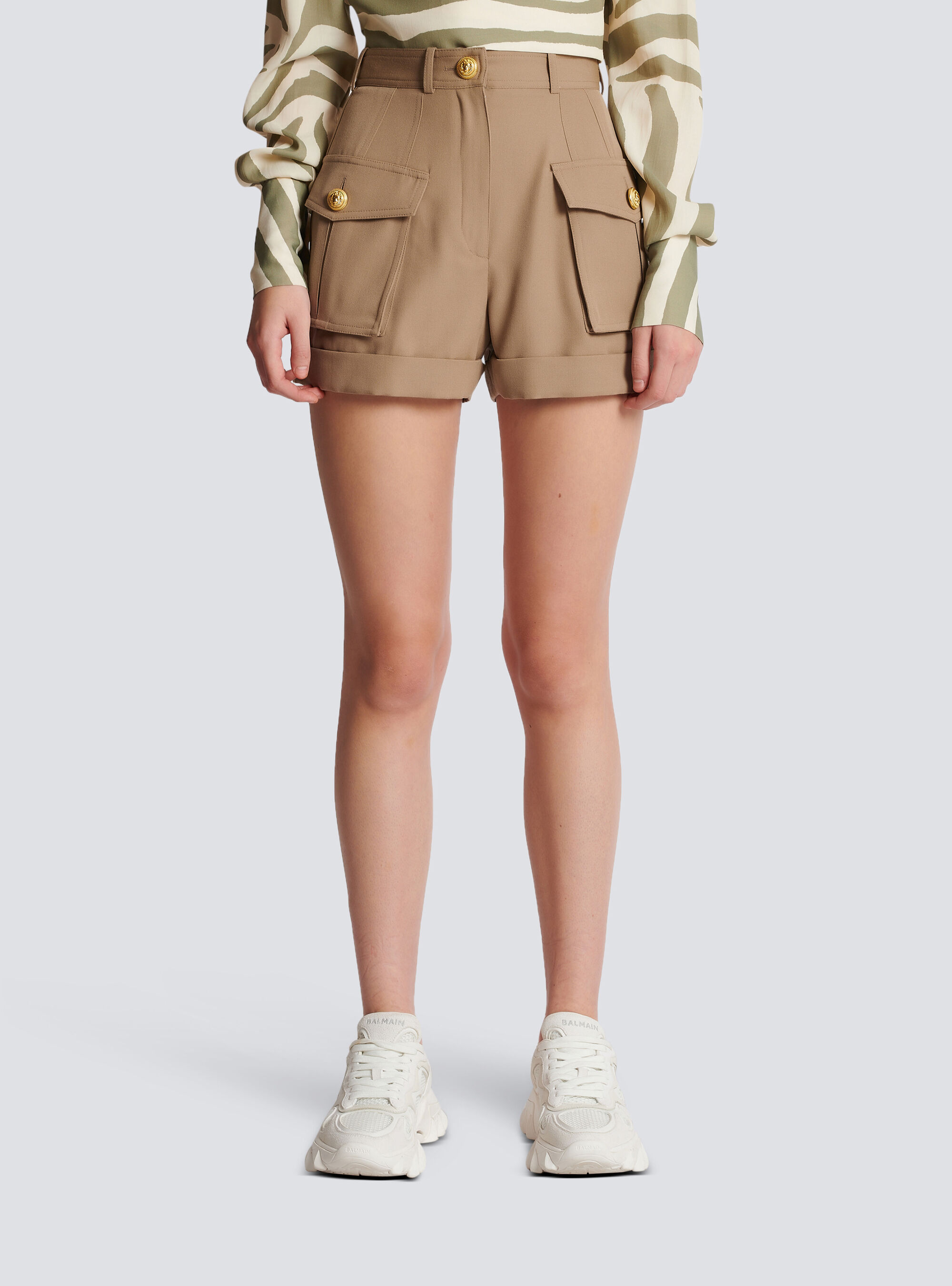 BALMAIN GRAIN DE POUDRE CARGO SHORTS