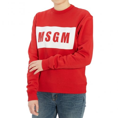 Msgm Logo Details Sweater In Red