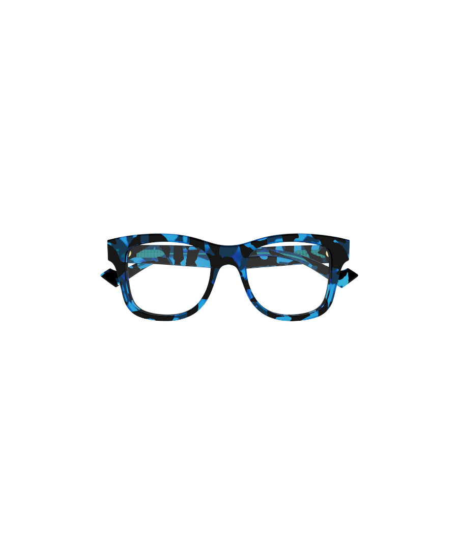 Gucci Tortoiseshell-effect Rectangle-frame Glasses In Blue