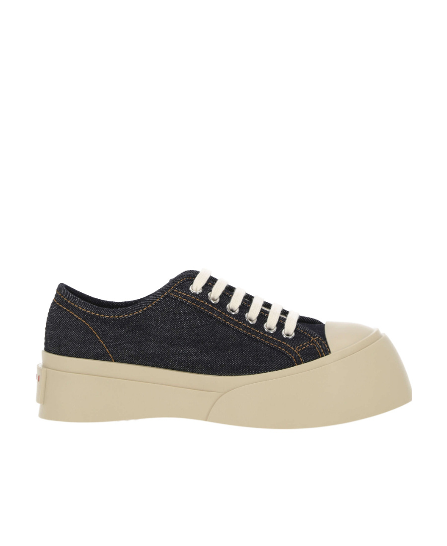 Shop Marni Blue Denim Pablo Lace-up Sneaker