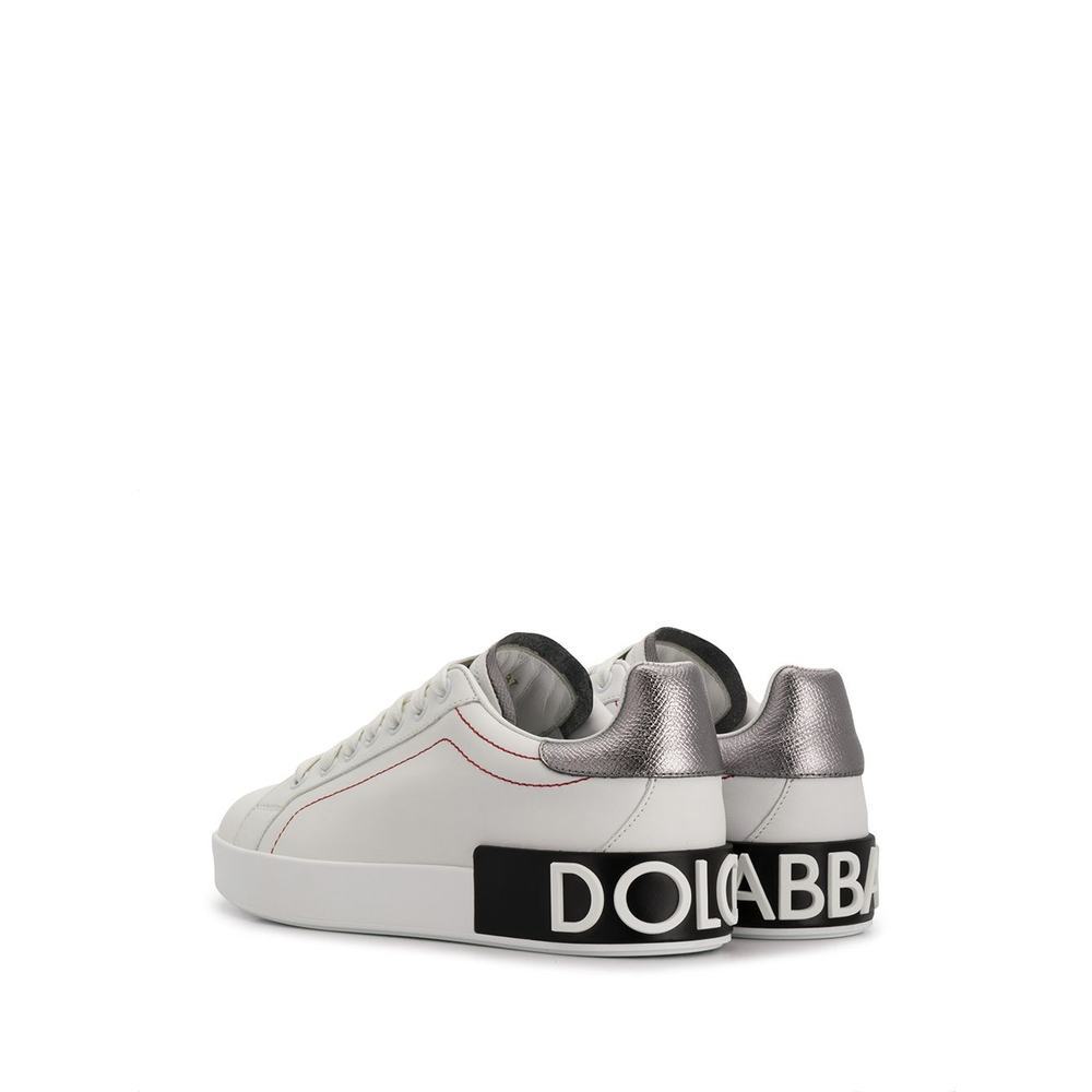 Dolce & Gabbana Leather Classic Low Top Sneakers Women's Shoes In White