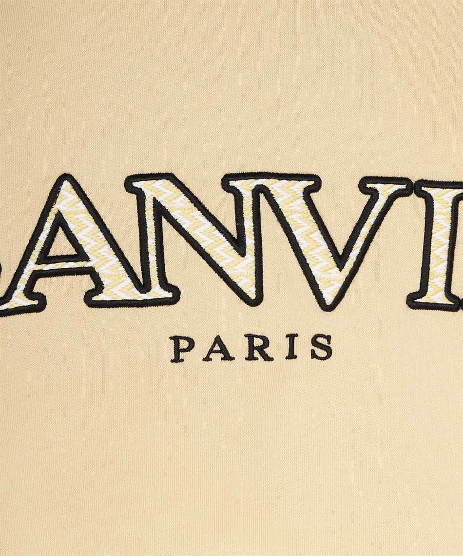 Lanvin Logo-embroidered Drawstring Hoodie In Nude