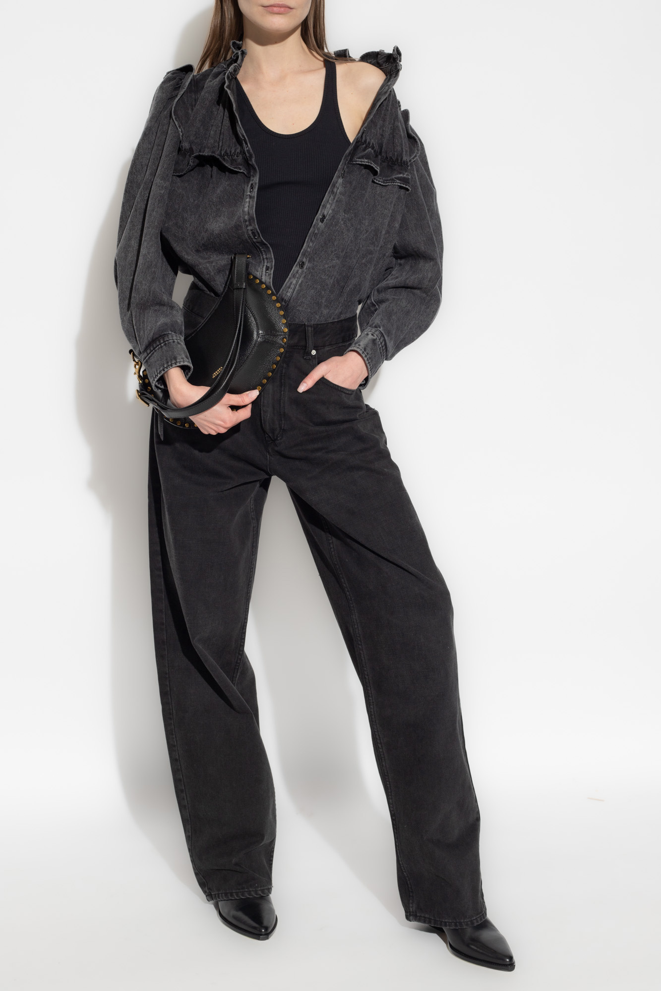 Isabel Marant Lemony Jeans In Black Cotton In Black