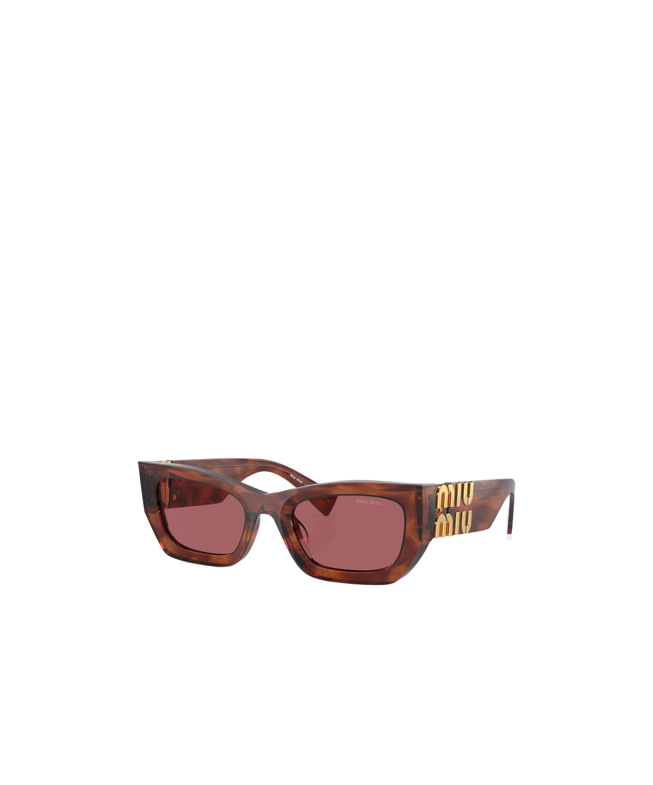 Shop Miu Miu Miu Glimpse Rectangle-frame Sunglasses In Pink