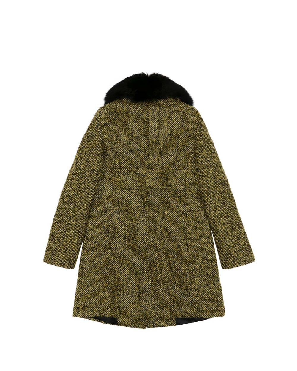 Max Mara Fur Collar Coat In Green