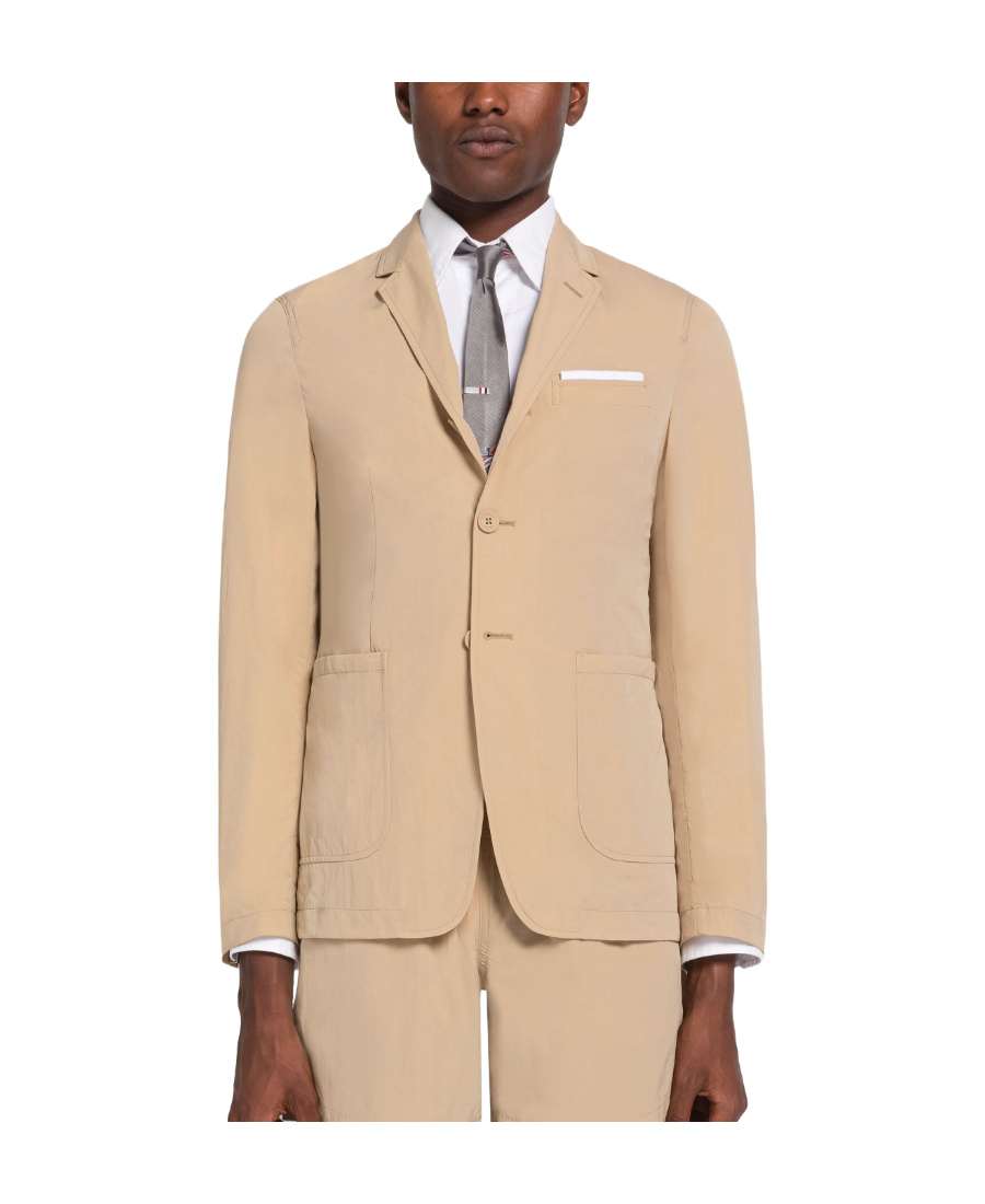Shop Thom Browne Unconstructed Single-breasted Blazer In Nude