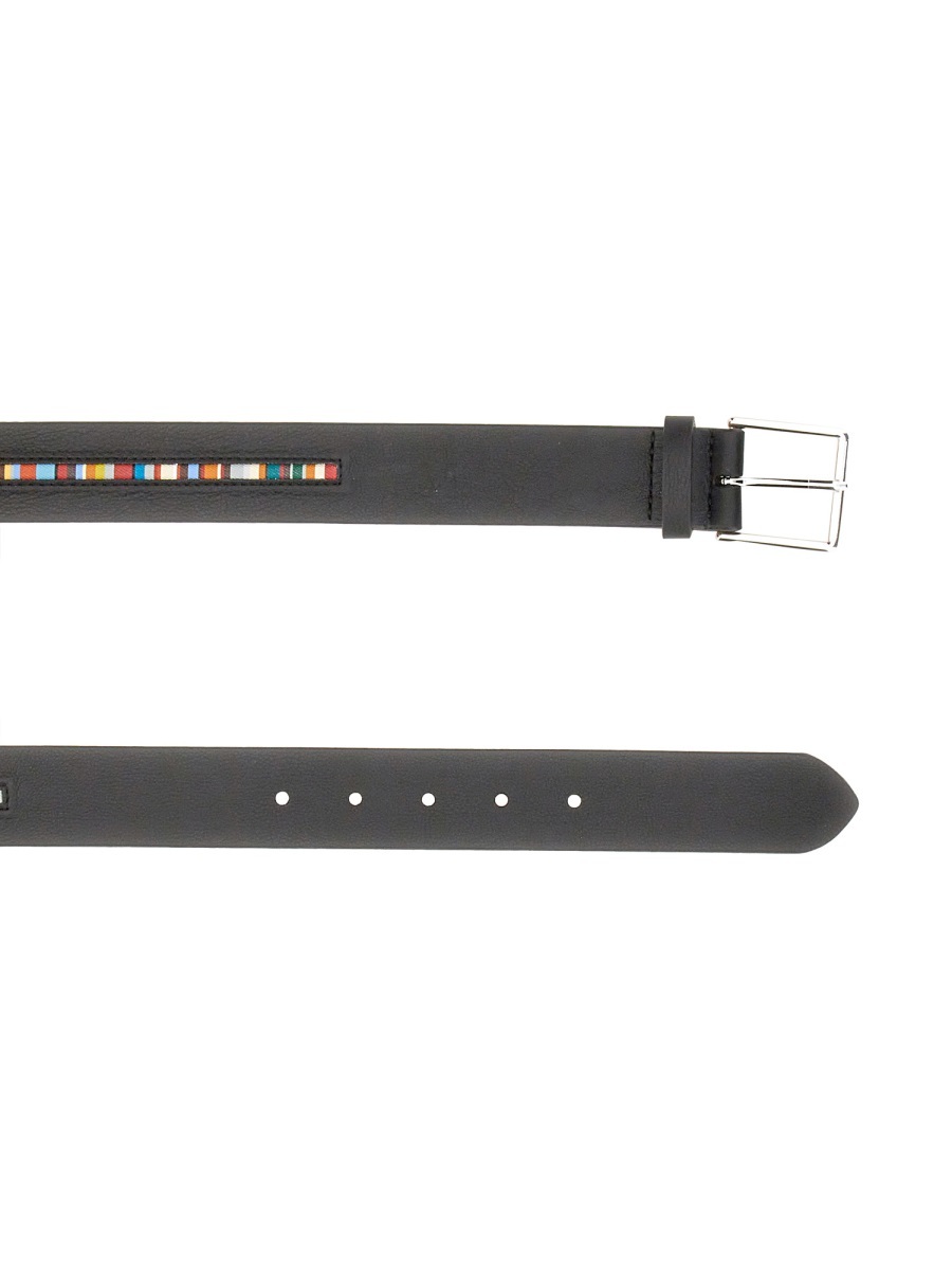 PAUL SMITH SIGNATURE-STRIPE LEATHER BELT 