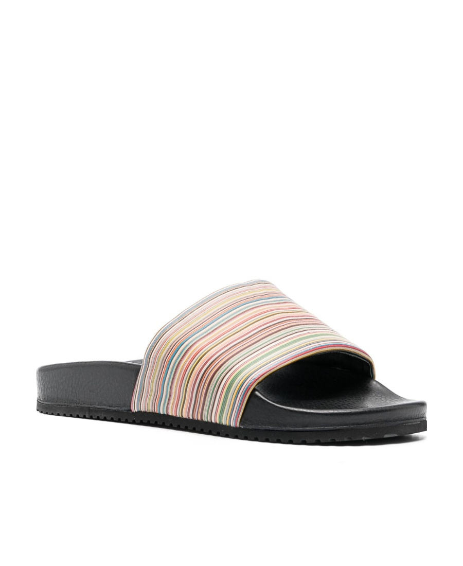 Paul Smith Striped Slippers In Black