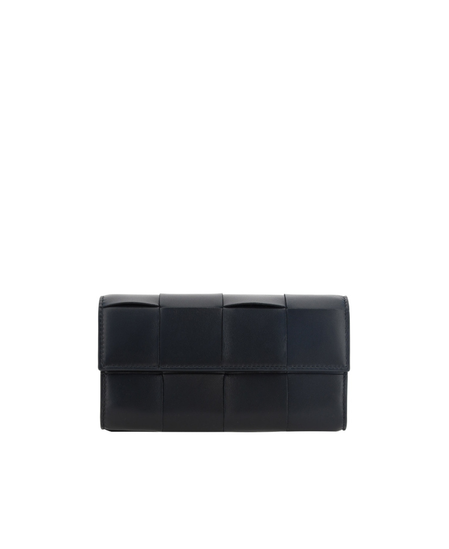 Shop Bottega Veneta Flap Wallet In Black