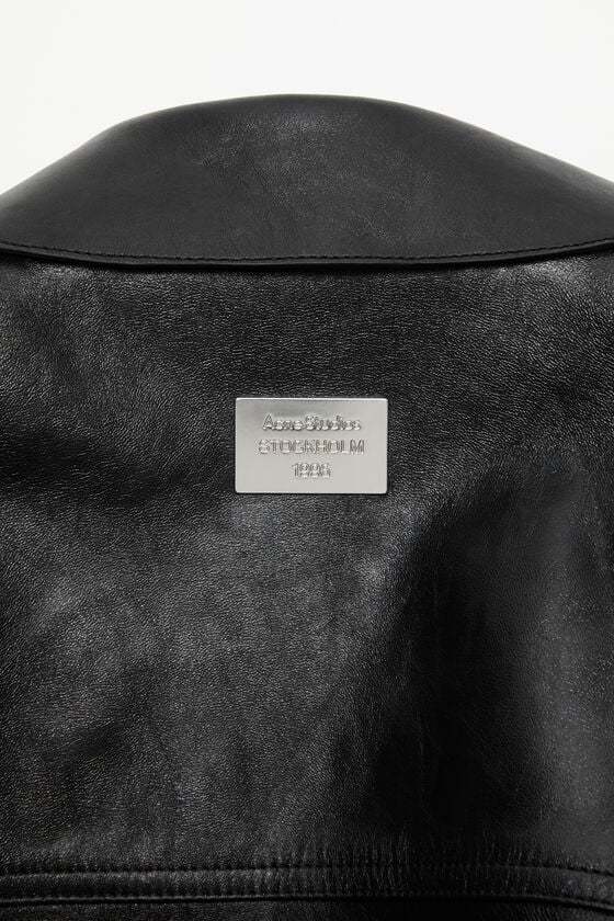 Acne Studios Long-sleeved Leather Jacket In Black