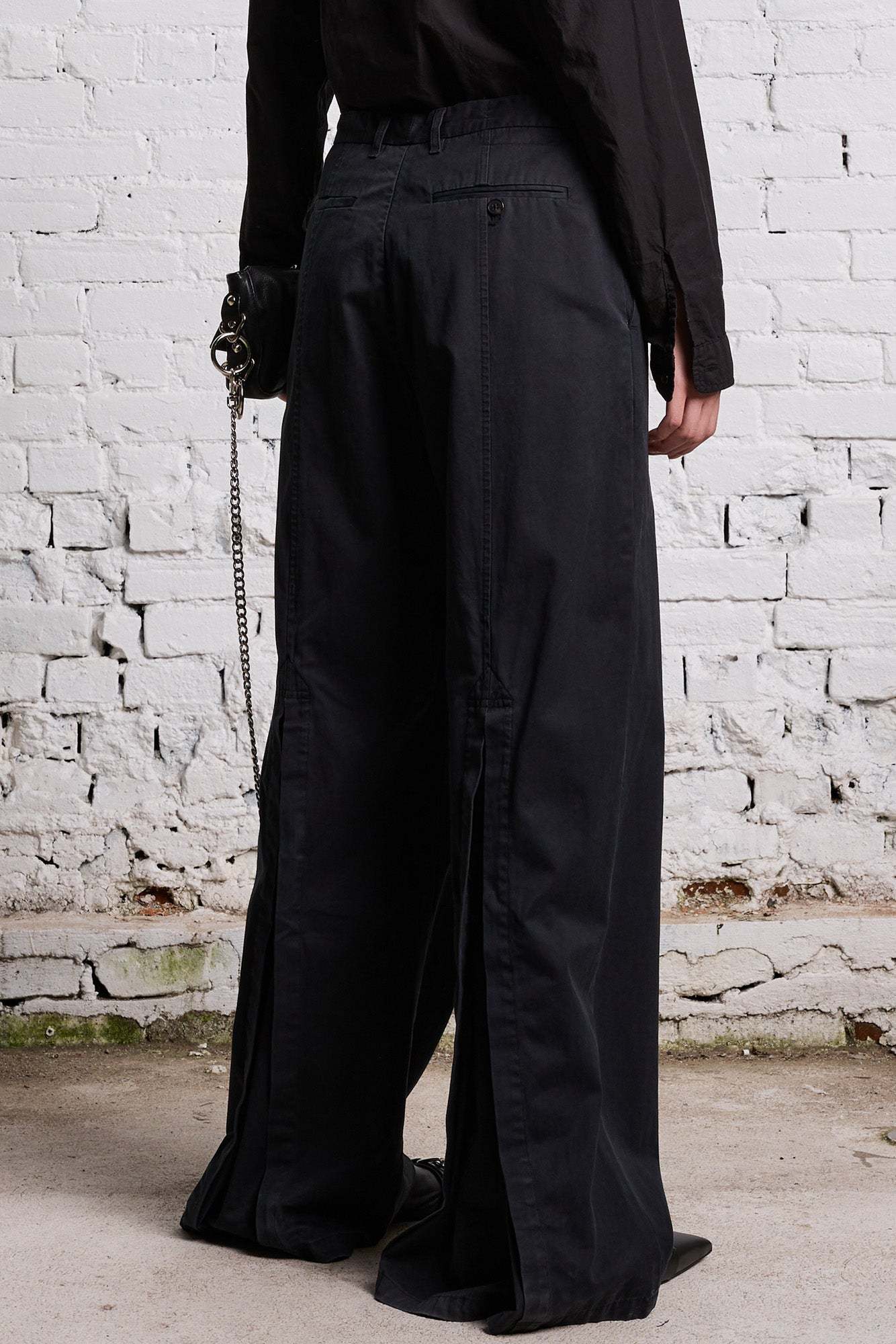 R13 High-waist Wide-leg Trousers In Black