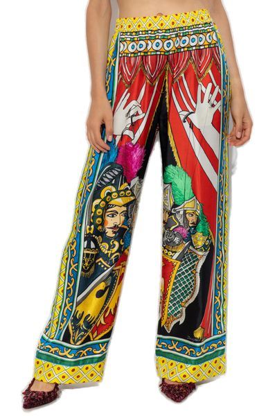 Dolce & Gabbana Multi-panel Palazzo Pants In Multicolor